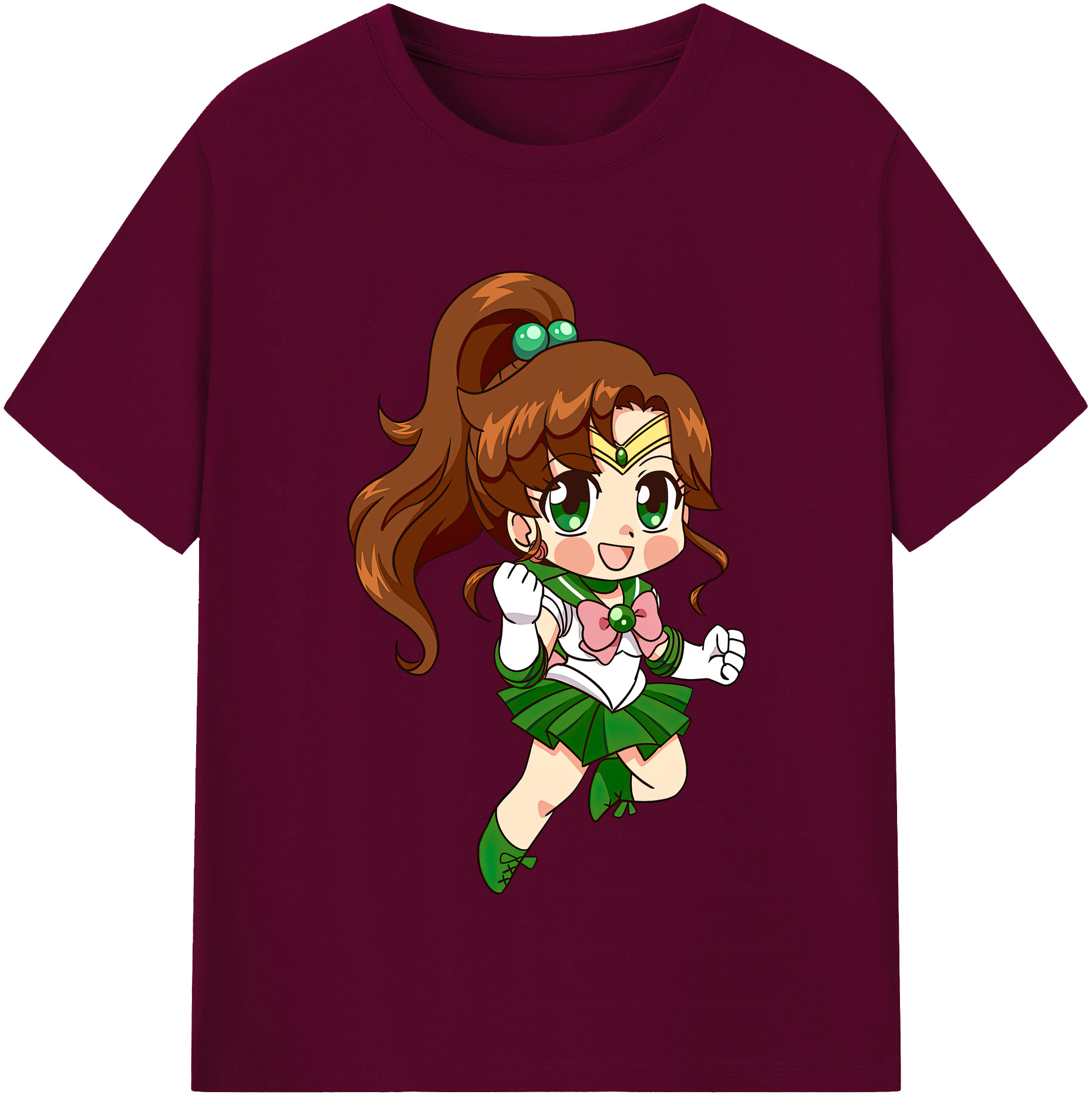 （画像用） 美少女戦士セーラームーン 木野 まこと きの まこと Sailor Moon Kino Makoto （セーラージュピター；Sailor Jupiter） レディースカジュアルプリントTシャツ（綿100％）